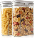 Cereal Container and Rice Storage Dispenser-Airtight Food Storage Organizers BPA-free Plastic Kitchen Pantry Storage Containers food-grade PET material Suitable for rice, grains (4L(2PC))