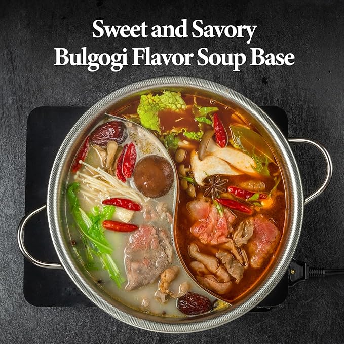 Wang Bulgogi Hot Pot Soup Base - Korean BBQ Flavor Hotpot Broth, Authentic Sweet & Savory Shabu Shabu Seasoning, Ready in 3 Minutes, Made in Korea - 7.05 Ounce - Pack of 1