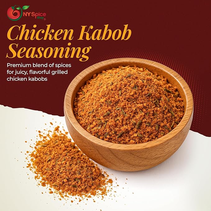 Ny Spice Shop Chicken Kabob Seasoning - 6 Ounce For Mediterranean Seasoning for Cooking and Culinary - Fine Spiced Mix for Grilled Chicken Rice Bowls, Roasted Vegetables & Savory Recipes