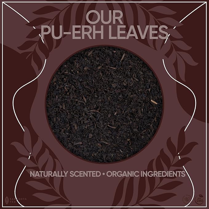 Pu-erh Tea Loose Leaf 4.4 oz | Aged Fermented Dark Tea | Smooth Earthy Flavor | Bulk Loose Leaf