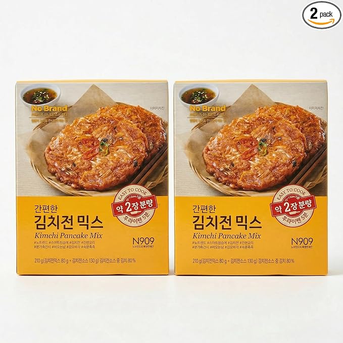 Authentic Korean Kimchi Pancake (Kimchijeon) Mix Kit - Makes 4 Pancakes, Easy DIY Cooking Set, Savory & Crispy K-Food Meal, Quick 5-Minute Prep, Spicy Savory Pancake Flour with Real Kimchi Sauce,김치전 믹스 2개입