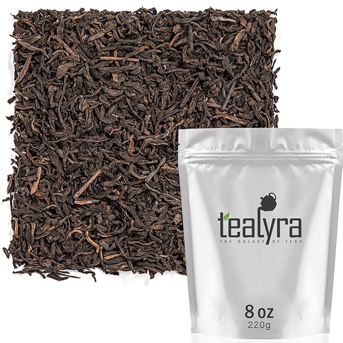 Tealyra - Ripe Pu'erh Tea - 5 Years Aged Loose Leaf - Caffeine Level High - 100% Naturally Processed - Aged Black Tea Pu Er - 224g (8-ounce)