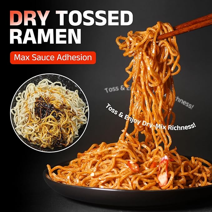 HealSpot High Protein Spicy Fire Chicken Noodles, Dry Tossed Ramen, 31g Plant-Based Protein, Low Fat, Low Carb, Non GMO, Keto Friendly & Plant Based (6 packs) | 50% Protein, Keto Friendly, Vegen Friendly, Healthy Quick Meal