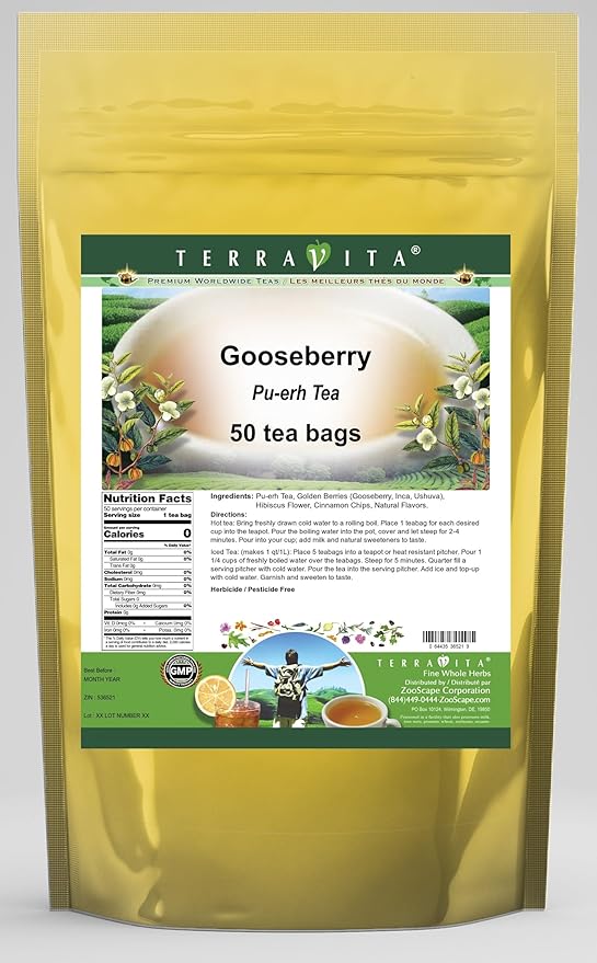 Gooseberry Pu-erh Tea (50 tea bags, ZIN: 536521)