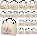 Teacher Appreciation Gifts Bulk Back to School Thank You Insulated Lunch Bags Teacher Reusable Lunch Bags Leakproof Totes End of Year Appreciation Gift for Men Women(12 Pcs,Floral)