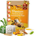 TOG999, 30 Bags Premium Turmeric Ginger Cinnamon Tea, Improve Digestion, Support Brain, Weight, Skin and Sleep, Eco-Conscious Tea Bags and Premium Natural Ingredients. Turmeric Ginger Herbal Tea. No Sugar, No Caffeine, No Gluten, Vegan.