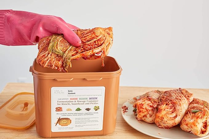 Authentic Crazy Korean Cooking Kimchi Container 0.9 Gal (3.4L) 2 PACK
