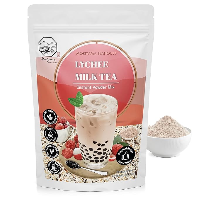 Lychee Bubble Milk Tea Instant 3in1 Powder Mix - 1kg (33 Drinks) | For Boba Tea, Milkshake, Blended Frappe and Bakery | Authentic Taiwan Recipe | 0 Trans Fat, No Preservatives by Moriyama Teahouse