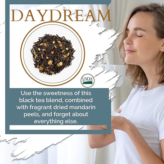 Organic Earl Grey Tea, Good for BREAKFAST TEA | NATURAL ANTIOXIDANTS,100% Real ingredients, 15 CT Tea Bag (pack of 3) | By T SECRETEA, Daydream