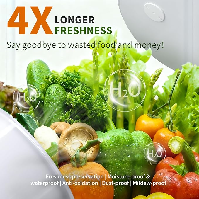 Heapsion 10L Vacuum Storage Container | Airtight Food Saver Keeps Freshness 4X Longer | for Rice, Grains, Pet Food, Coffee, Snacks | Large Kitchen & Pantry Organization Bin (White)