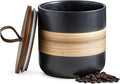 Miamolo Spice Jars with Lid, Coffee Container Kitchen Food Storage Jars for Spice Sugar Tea Bag, Stackable Decorative Jars for Countertop, Black & 37 fl.oz