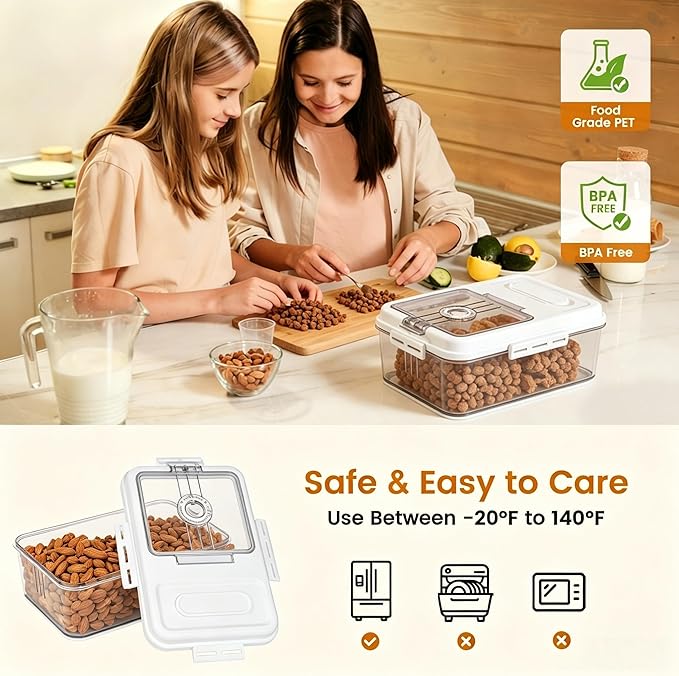 Dynta Dog Food Storage Container, 2 Pack, Airtight Seal for Freshness, Time Recording Bread Containers with Lidfor Freshness for Dog Cat, Rice, Flour