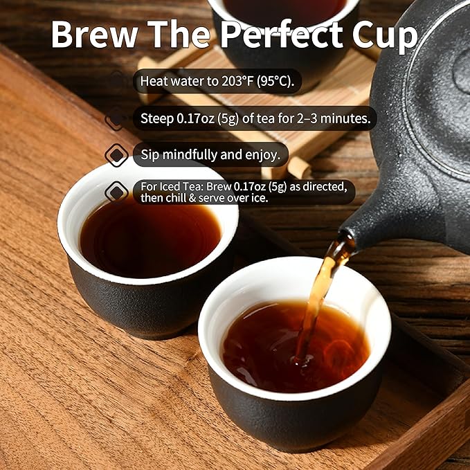 Choteaweis Chinese Dark Tea Loose Leaf Pure Leaves in Iron Can Ripened Pu-erh Tea | 100% Natural with No Artificial Additives | 7.0 Ounce (200g)