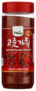 Jayone Red Chilli Powder, Red Pepper Flakes, Spice Seasoning, Korean Gochugaru, for Kimchi, 7.76 oz - Coarse