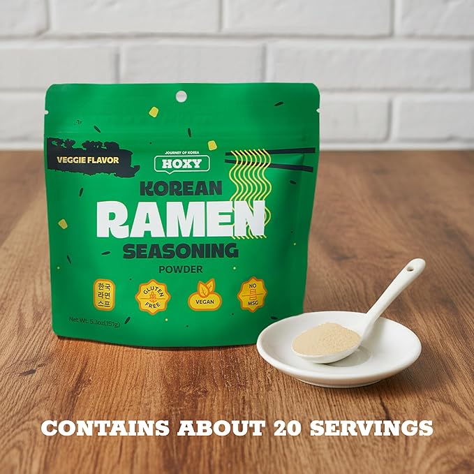 HOXY Journey of Korea "Korean Ramen Seasoning" | Gluten Free, Vegan, No-MSG | Premium Finest Ramen Seasoning Powder | 5.3oz (Veggie)