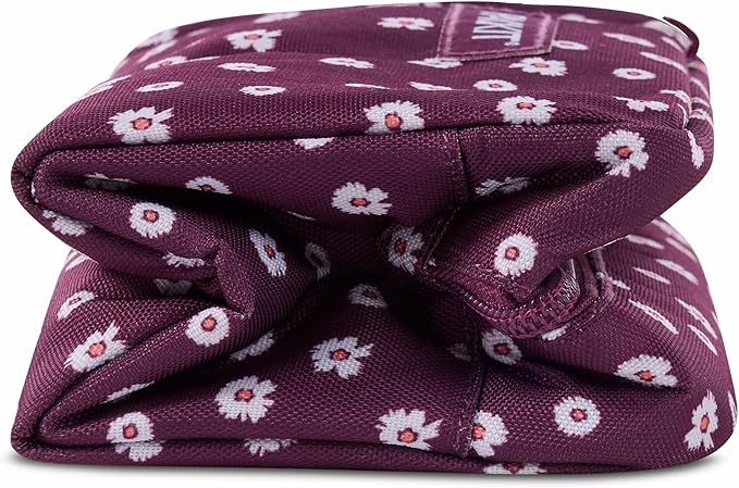 PackIt Freezable Small Insulated Snack Box, Ditsy Daisy Plum, with EcoFreeze Technology (Built-in Ice Pack), Mini Cooler or Small Lunch Bag, For Fresh Snacks On the Go, for Work, Gym, or Travel
