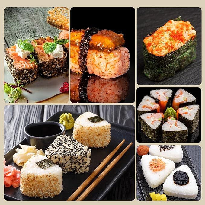 Onigiri Mold Set, 3 Pack Rice Ball Musubi Maker Press Large Triangle Rice Mold, Japanese Sushi Making Kit for Lunch Bento