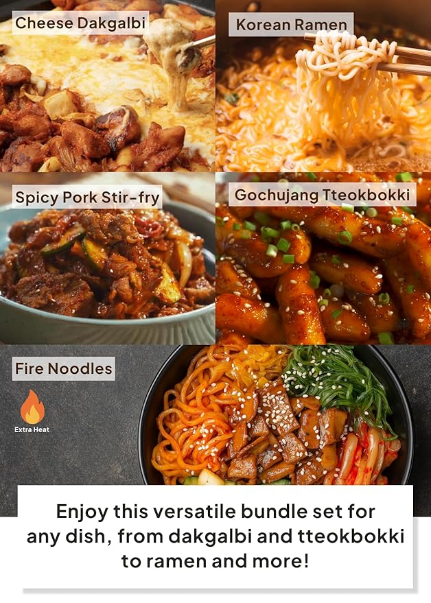 Korean Food Haetnim Maeul 100% Korean Chili Powder Bundle – Fine (3.53oz / 100g) & Coarse (3.53oz / 100g) Red Pepper Powder for Soups, Stir-fry & Kimchi