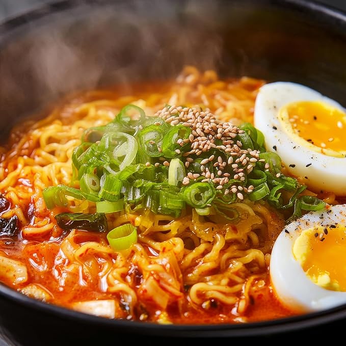 Instant Ramen Cup Noodles [ORIGINAL Kimchi | 6 CUPS/Pack] – Healthy, Bold & Tangy | Korean Spicy Noodle Soup with Real Fermented Kimchi | 0 Trans Fat | Easy to Cook Meal or Snack - O’food