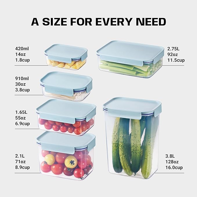LocknLock Classic-Plus Plastic Food Storage Container | Airtight Plastic Food Storage Containers with Lids | BPA Free Stackable Food Storage for Meal Prep, Leakproof, Freezer & Dishwasher Safe, 2.1L