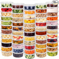 NESCCI 72 Sets (144-Piece) Deli Containers with Lids,8oz X 72 Set Each, Leak-Proof & BPA Free Airtight Takeout Plastic Food Storage Containers for Soup, Meal Prep, Microwave/Freezer Safe