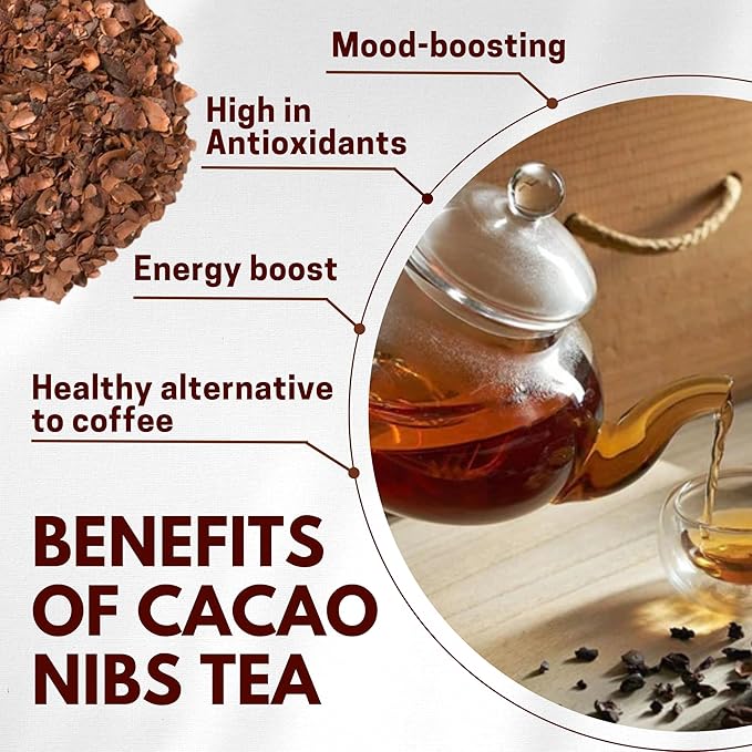 Chasandai Cacao Nibs Barley Tea (10 Tea Bags) - Roasted Barley & Cacao Blend | Natural Caffeine, No Additives, Smooth Chocolate-Like Flavor | Product of Japan
