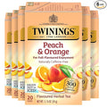 Twinings Peach & Orange Herbal Tea Individually Wrapped Bags, 20 Count (Pack of 6), Juicy & Fruity, Naturally Caffeine-Free, Enjoy Hot or Iced, 120 Teabags