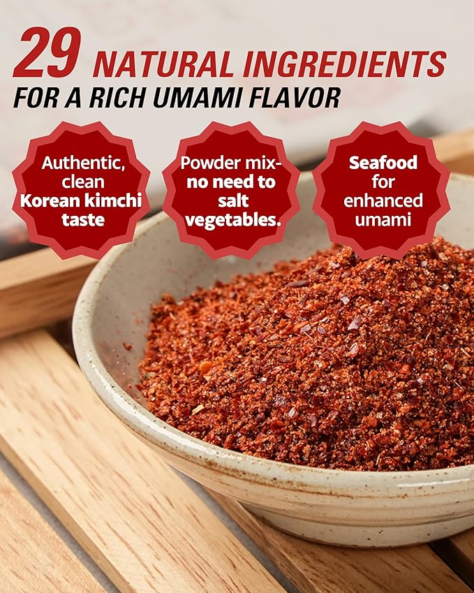YORIT Kimchi Salad Seasoning Mix - korean inspired spice mix, NO MSG, Natural Gochugaru Seasoning Powder, Chemical Additive-Free, Quick & Easy cooking Kimchi in 30 Seconds (4 Pack) 요릿 김치믹스 겉절이분말