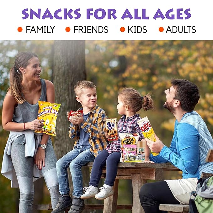 K-Munchies Asian Snacks Box - Snacks Variety Pack for Adults and Kids with Candy, Chips, Ramen, and Other Instant Food - Mystery Snack Box Treats for Family - With Free Chopsticks