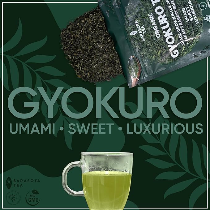 Gyokuro Tea Loose Leaf 3 oz | Premium Japanese Shade Grown Green Tea | Umami Rich Smooth Flavor | Bulk Loose Leaf