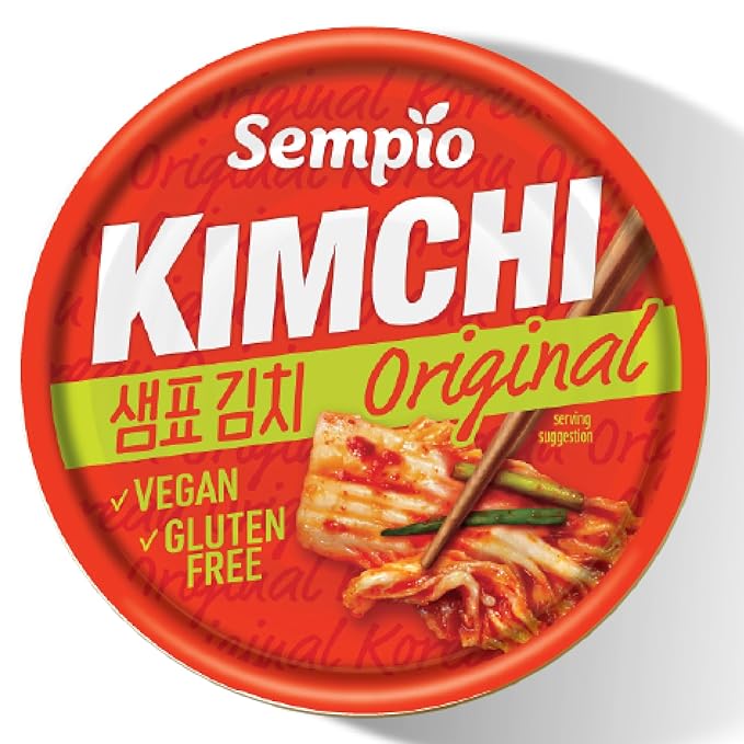 SEMPIO Canned Kimchi Original – Ready-to-Eat Traditional Korean Spicy Fermented Napa Cabbage for Rice Bowls, Ramen, Eggs, Bibimbap, Grilled Meats (Pack of 1/5.64oz / 160g, Vegan, Gluten-Free)