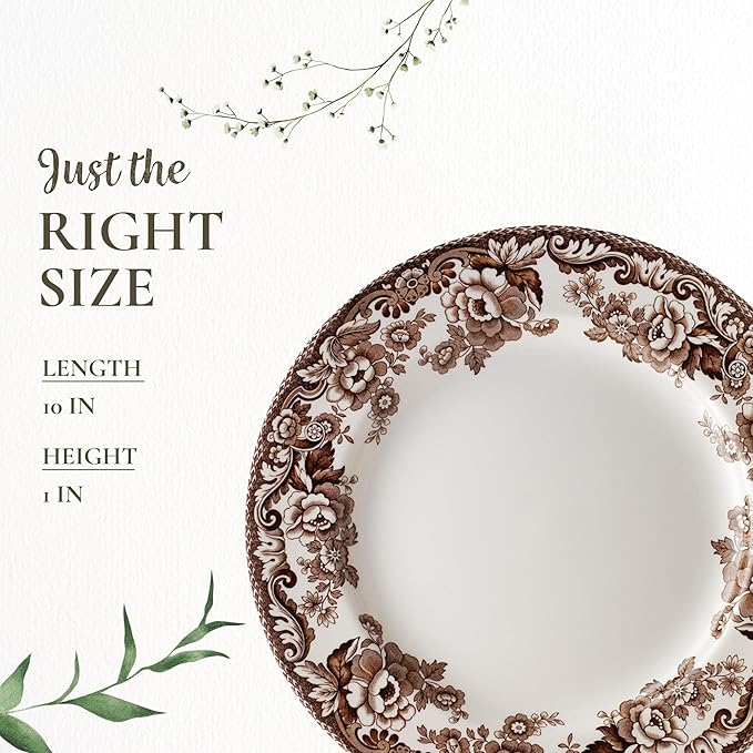 Spode Delamere Dinner Plate 10.5 Inch | Perfect for Thanksgiving and Other Special Occasions | Made in England from Fine Earthenware | Microwave and Dishwasher Safe