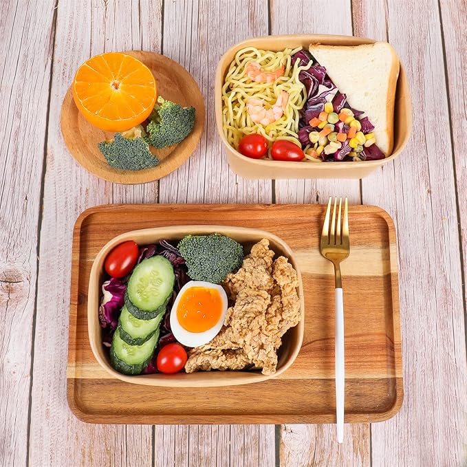 34 oz Disposable Kraft paper salad bowls with lids, Food containers Soup Bowls Party Supplies Treat Bowls 50 Pack