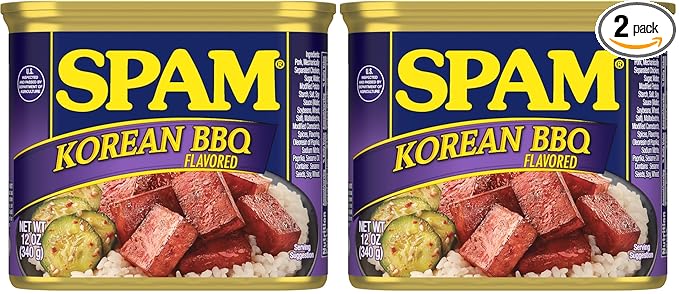 SPAM Korean BBQ Flavored, Shelf Stable Canned Meat, 12 Oz Can (Pack of 2)