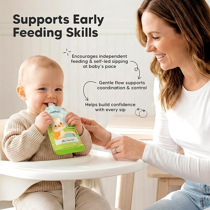 12-Pack Reusable Baby Food Pouches Refillable – 5oz Reusable Pouches for Toddlers, Kids Squeezable Yogurt, Apple Sauce, Fruit Smoothie, Baby Puree Container, Homemade Baby Food Essentials (Lil Barn)