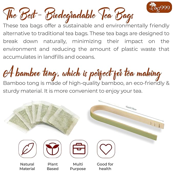 TOG999, 60 Tea Bags – Special Blend of Cinnamon, Black Tea, Orange Peel and Cloves, 100% Natural Ingredients, Hand-made Blend Herbal Tea. Eco-conscious Tea Bags. No Sugar, No Caffeine, No Gluten, Vegan.