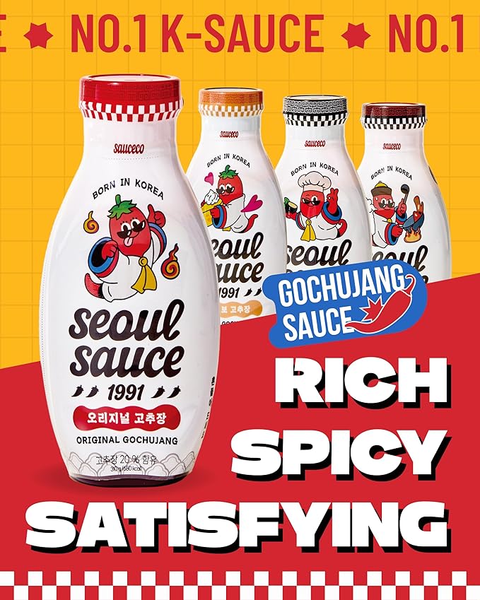 Seoul Sauce 1991 Mala Gochujang Hot Sauce – Spicy Sichuan Peppercorn & Korean Chili Sauce – Numbing Heat Condiment for Stir-Fries, Wings, and Noodles (10.9 oz / 310g)