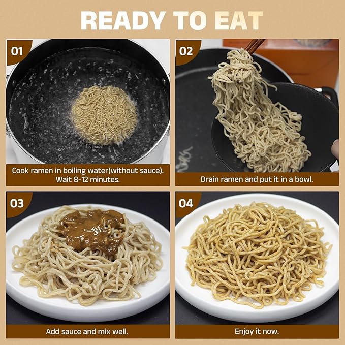 HealSpot High Protein Instant Ramen, 31g Plant Based Protein, Low Fat, Low Carb, Non GMO, Keto Friendly, Plant Based Dry Mixed Ramen, 6 Packs of Sesame Sauce Flavor | 50% Protein, Keto Friendly, Vegen Friendly, Healthy Quick Meal