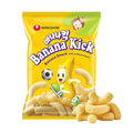 Nongshim Banana Kick Puff Snack - Crispy Corn Puff with Banana Flavor, Soft and Sweet Fruit Snack for All Ages, K-Pop Favorite Korean Treat, 1.58 oz (Pack of 20)