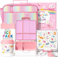 Fimibuke Kids Bento Snack Lunch Box with 4 Compartment, Insulated Lunch Bag, Stainless Steel Vacuum Thermo Food Jar, Ice Pack, Utensils Set, Birthday Gifts for Age 3-12 Back to School Toddler Girl Boy