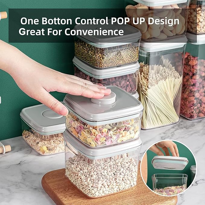 Airtight Food Storage Container Pop Containers With Lids, Bpa Free for Spaghetti Cereal Flour Rice Kitchen Organizer (rectangle 2050ml / 2.05qt)