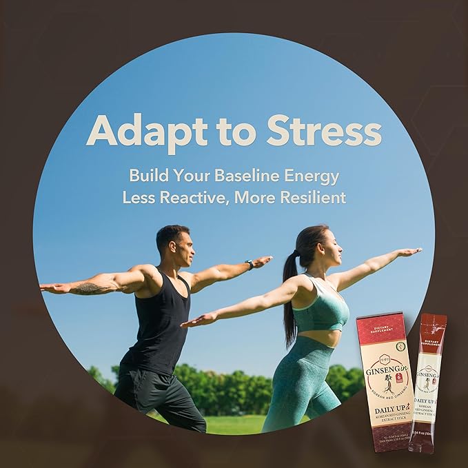 DailyUp Korean Red Ginseng Liquid Sticks — 1000mg, 6-Year Root, No Sugar Added, Caffeine Free, Vegan — Korean GMP Certified, 10 Sticks