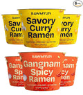 RAWMYUN Gluten Free Healthy Korean Ramen Vegan Superfood Clean Ingredients Plant-Based Cup Noodles made with Organic Rice Noodles Instant Soup | No MSG, Non-GMO, Real Ingredients (3 Gangnam Spicy x 3 Savory Curry)
