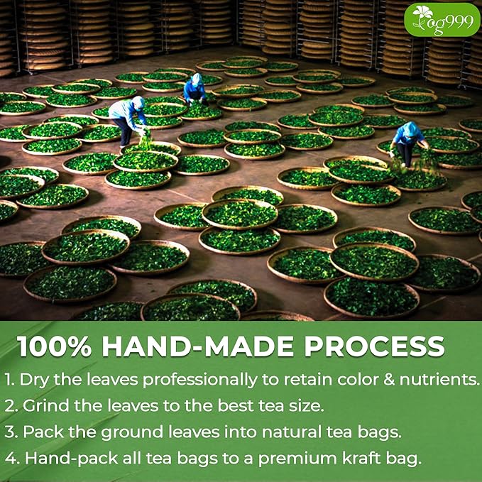 TOG999, Premium 60 Moringa Leaf Tea Bags, 100% Natural & Pure. Loose Leaf Moringa Herbal Tea. No Sugar, No Caffeine, No Gluten, Vegan.