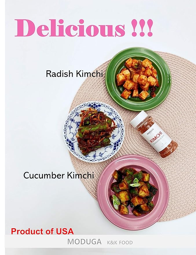 MODUGA's Gourmet Korean Kimchi Seasoning(#2 Hot & Spicy, 1.76Oz (pack of 2)), Kimchi Seasoning Mix Powder, Kimchi Sauce, Rich taste & Healthy seasoning mix, yummy BBQ dry rub for vegetables and meats
