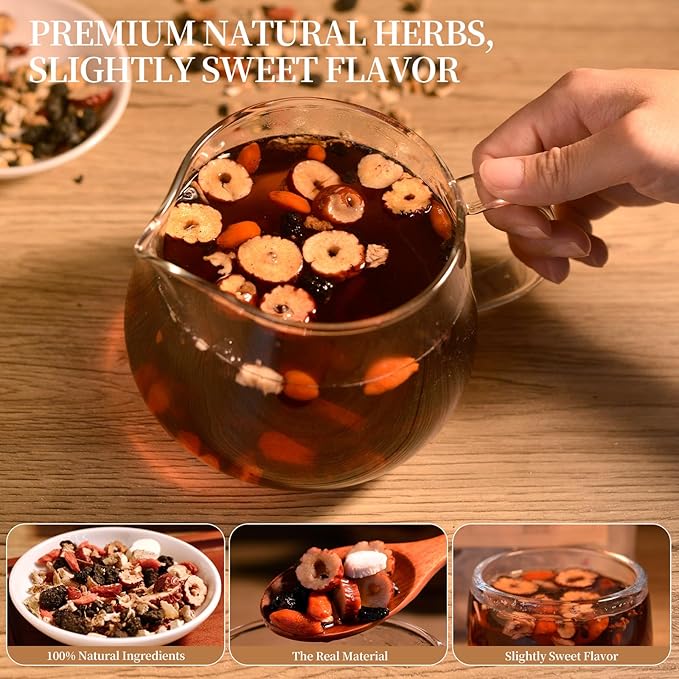 30Pcs Ginseng Ten Treasures Tea, Chinese Traditional Kidney Care Herbal Tea, Natural Kidney Cleanse Detox Tea for Women & Men, 10 Precious Ingredients Formula(30Bags, 300g)