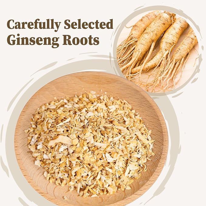 FullChea - Ginseng Tea bags, 60 Teabags - Pure Ginseng Root Tea - Caffeine-Free Herbal Tea with Wellness Support