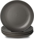 Ceramic Plate，10 Inch Dinner Plate, Black Plate Set of 4 for Steak, Noodle, Microwave Oven and Dishwasher Safe, Matte Black