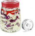 1.4 Liter Fermentation Jar, Fermenting Kit with Venting Valve Airlock and Fermenting Weight, Pickle Jar, Wide Mouth Glass Jar for Pickles, Kimchi, Sauerkraut, Mead, Kombucha, Sourdough
