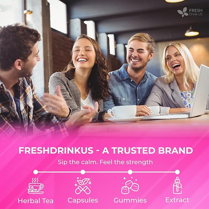 FreshDrinkUS, Premium Happy Belly Tea | 135 Tea Bags | Herbal Tea Blend with Soursop Leaves, Ginger, Fennel Seed, Lemon Balm, Cinnamon, Papaya Leaves & Rose Hip – Naturally Caffeine Free. Sugar Free